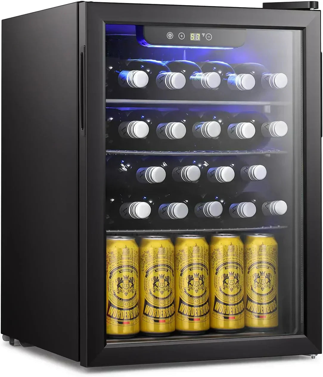 Antarctic Star 26 Bottle 130 Can Wine Cooler/Cabinet Beverage Refrigerator Cellar Beer Clear Glass