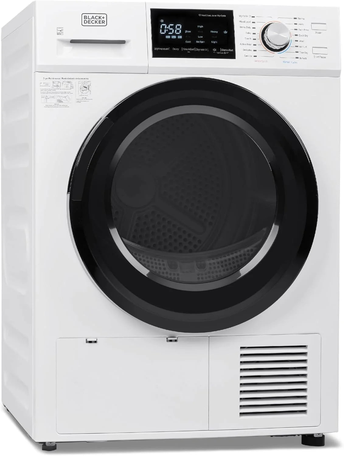 BLACK+DECKER 1.5 Cu. Ft. Compact Dryer, 5.5 lb. Capacity Portable Dryer