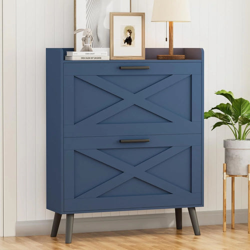 32 W Farmhouse Shoe Storage Cabinet Modern Hidden Slim Narrow Shoe Rack Cabinet