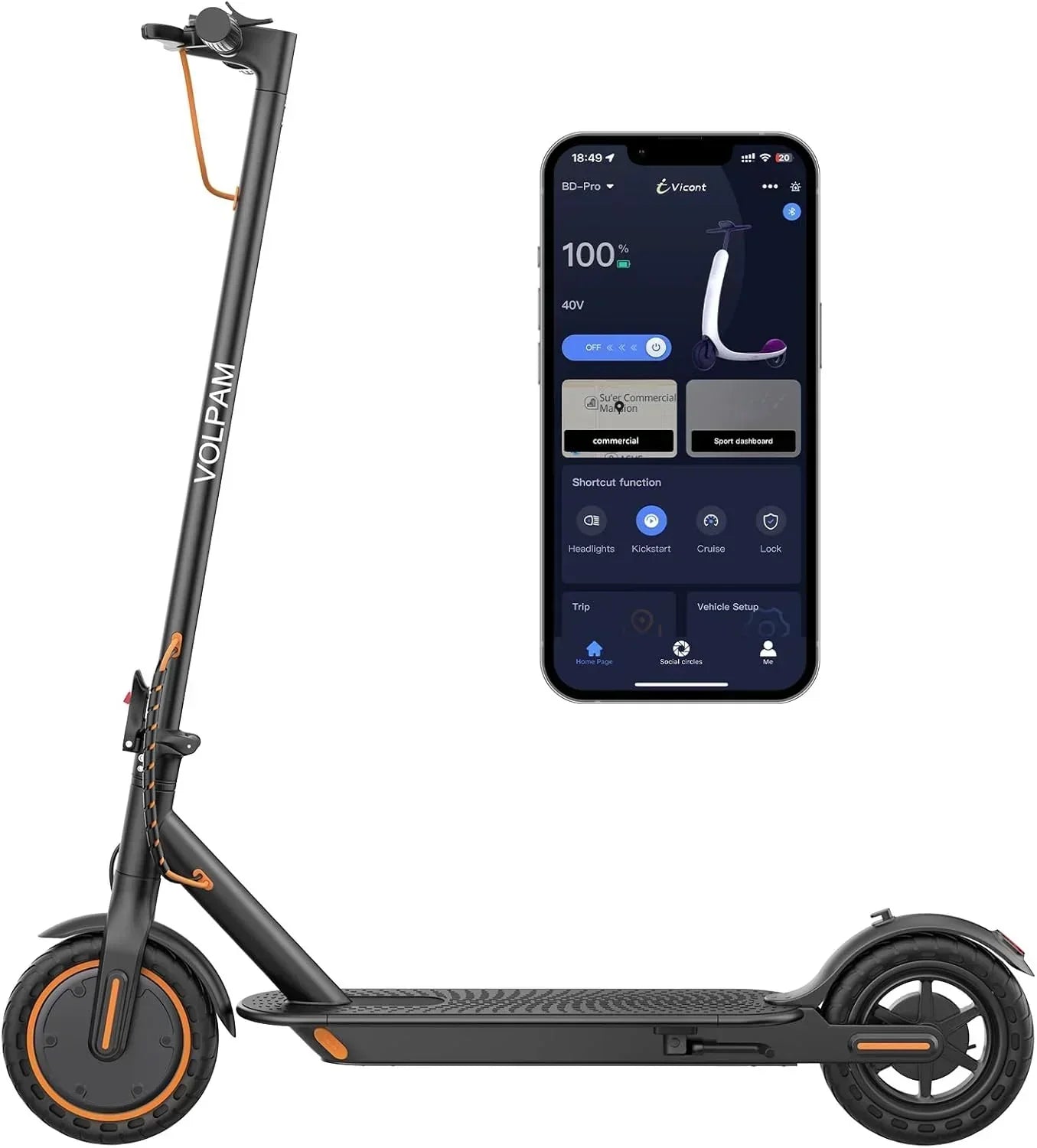 Electric Scooter 350W/500W Powerful Motor 8.5/10 Solid Tires 19/22Mph 28/21/12 Miles Range