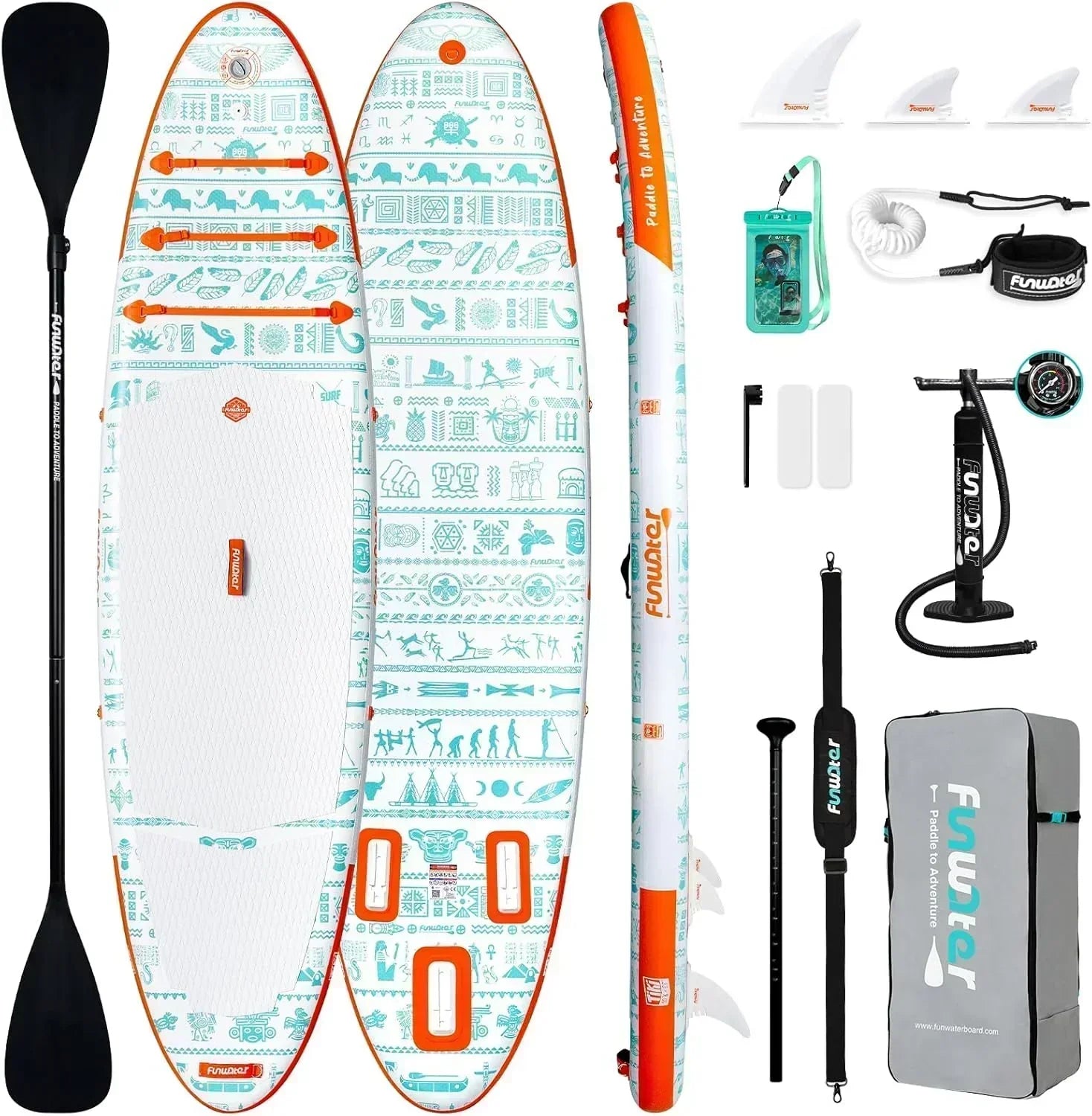 FunWater Inflatable Stand Up Paddle Board Premium SUP Paddle Accessories EVA Deck