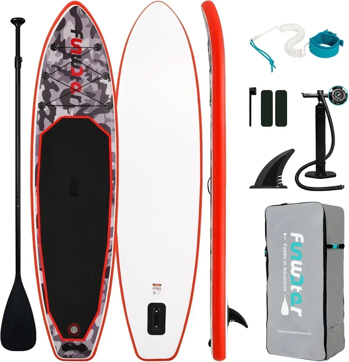 FunWater Inflatable Stand Up Paddle Board Premium SUP Paddle Accessories EVA Deck