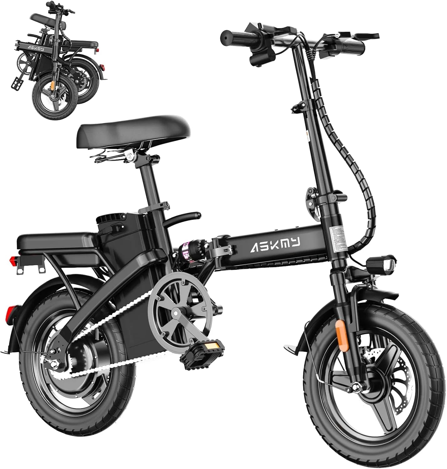 Foldable Electric Bike for Adults and Teens, 740W Peak Motor, 30-60 Miles PAS Range