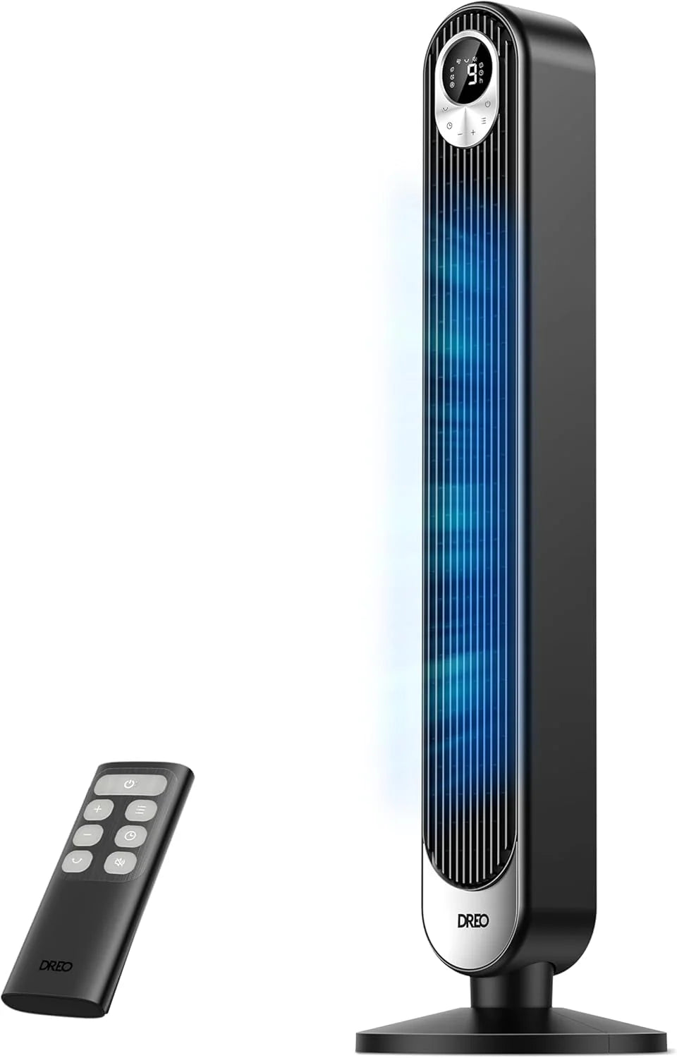 Dreo Smart Tower Fan WiFi Voice Control, Works with Alexa/Google,Floor Standing Bladeless Oscillating Fan with Remote, 6 Speeds, 4 Modes, 12H Timer, for Indoor Bedroom Home Office