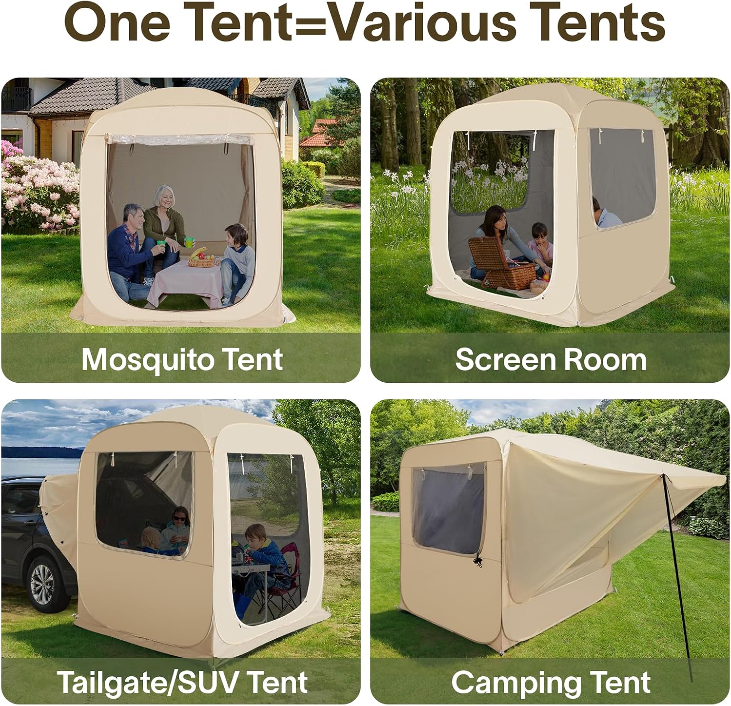 Alvantor Screen House Gazebo Pop Up Igloo Screened Canopy Tent with Mosquito Netting Sides