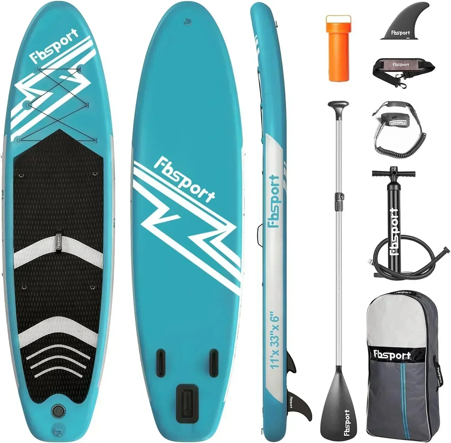 FBSPORT 11' Premium Stand Up Paddle Board Yoga Board with Durable SUP Accessories Carry Bag