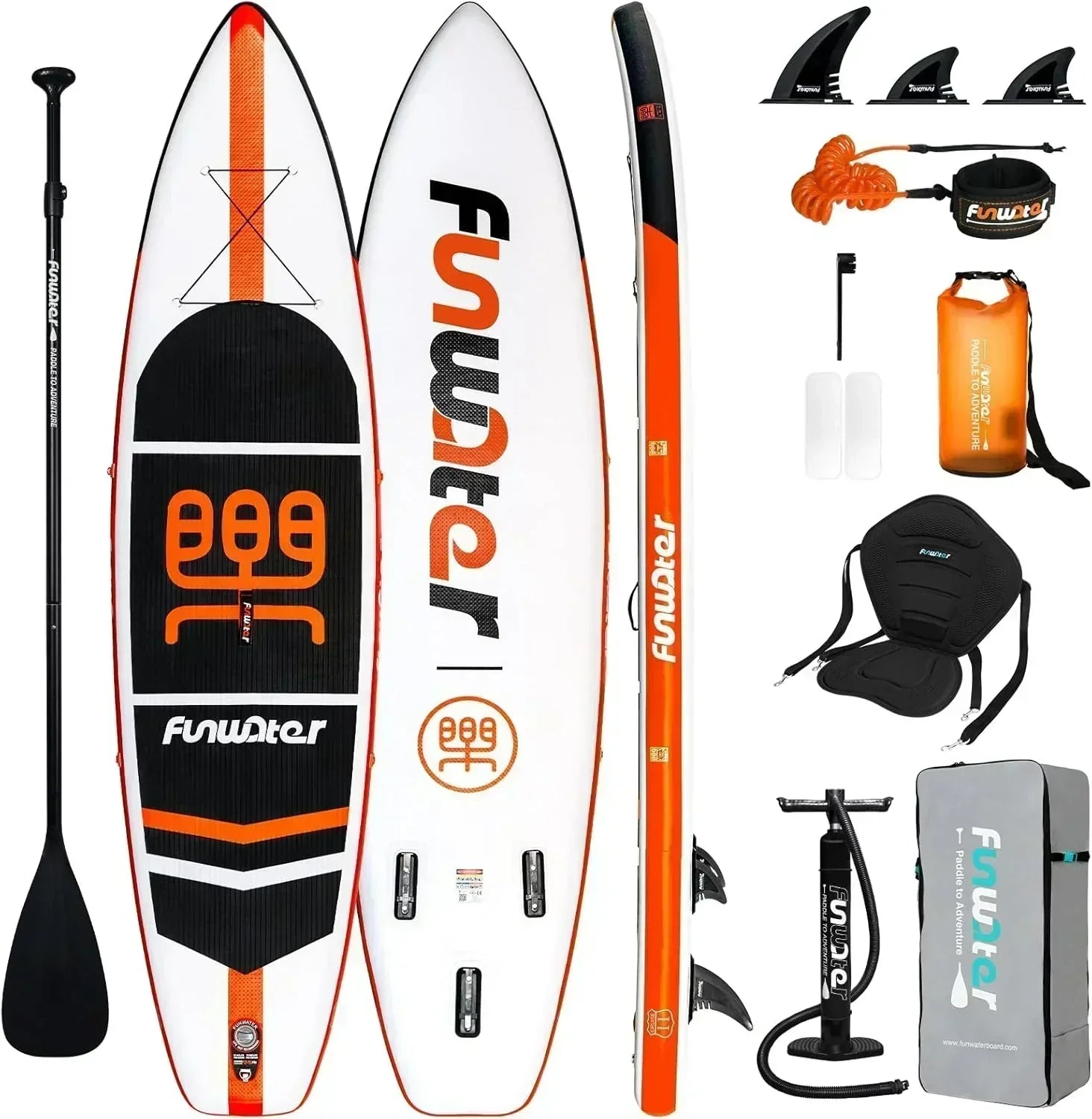 FunWater Inflatable Stand Up Paddle Board Premium SUP Paddle Accessories EVA Deck