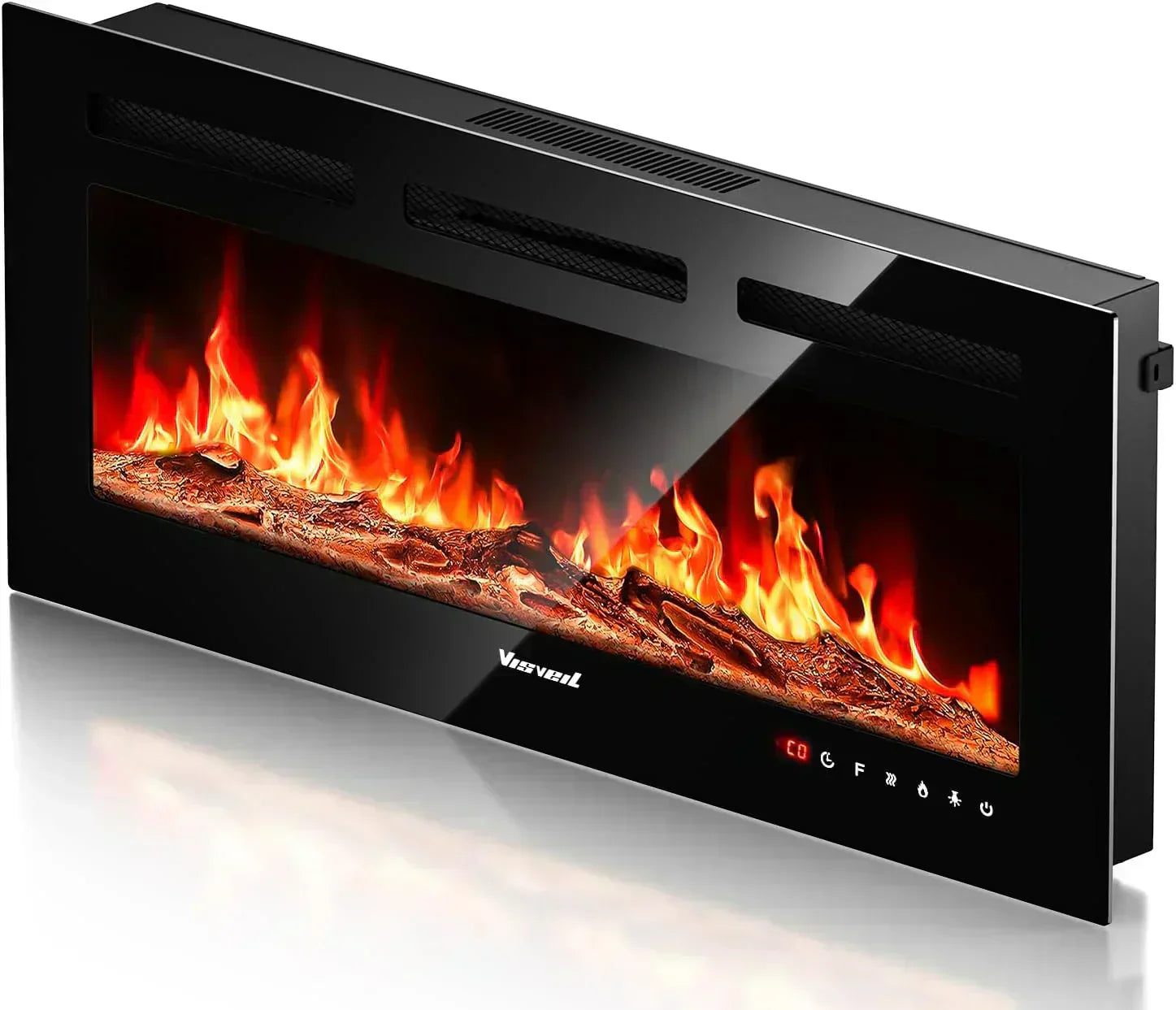 Electric Fireplace 60Inch Wall Mounted Electric Fireplace Heater with Timer Inserts TV Stand