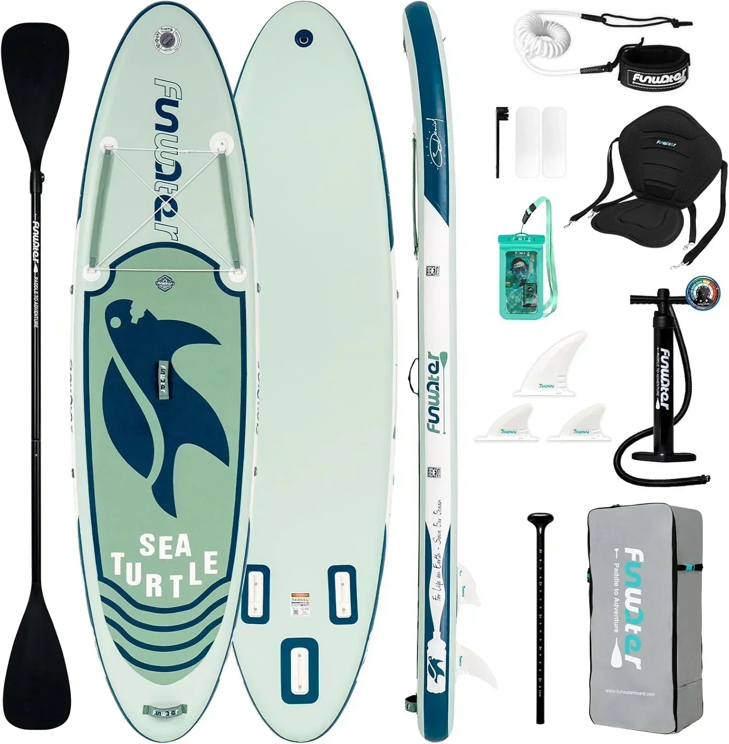 FunWater Inflatable Stand Up Paddle Board Premium SUP Paddle Accessories EVA Deck