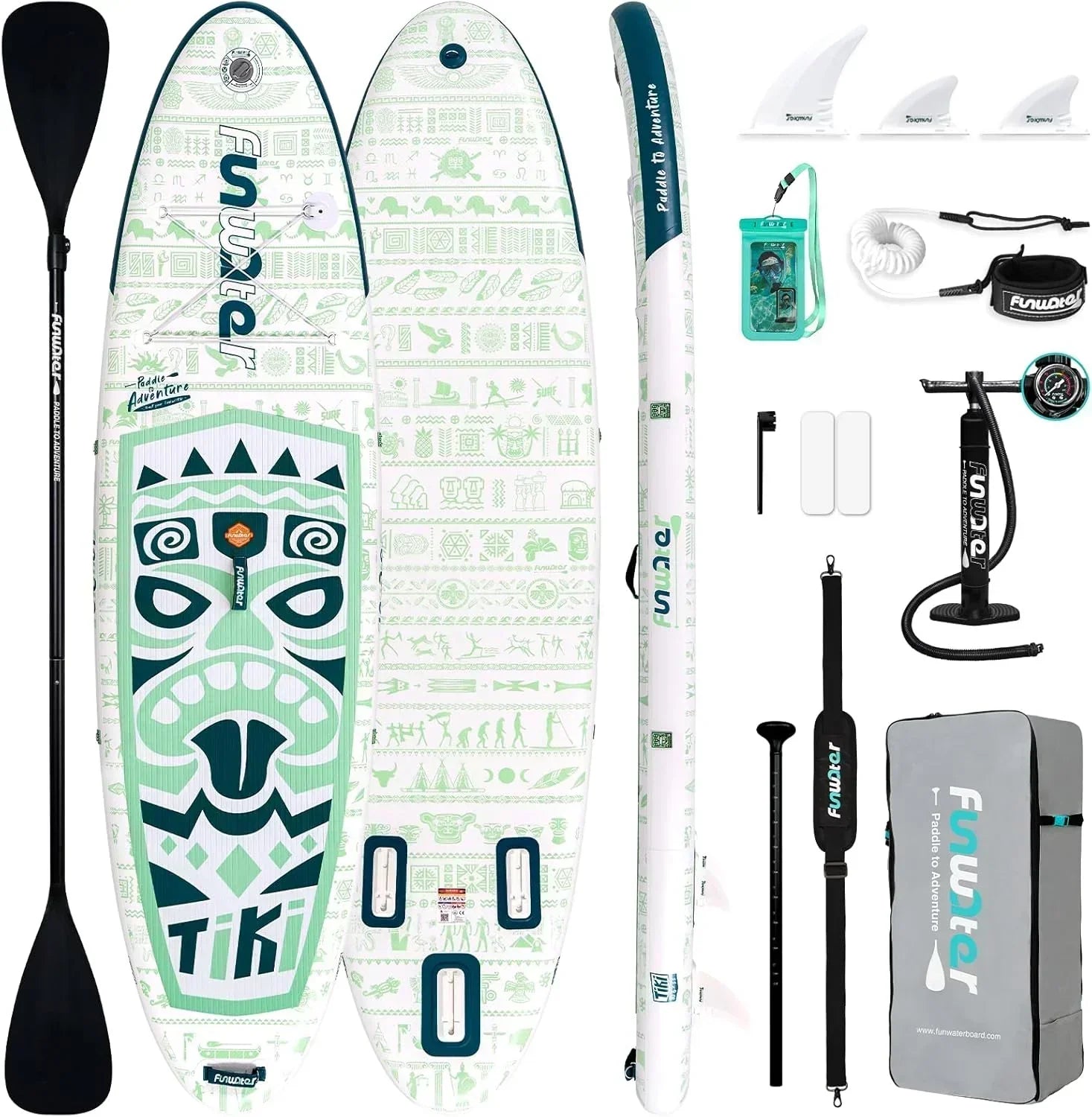 FunWater Inflatable Stand Up Paddle Board Premium SUP Paddle Accessories EVA Deck