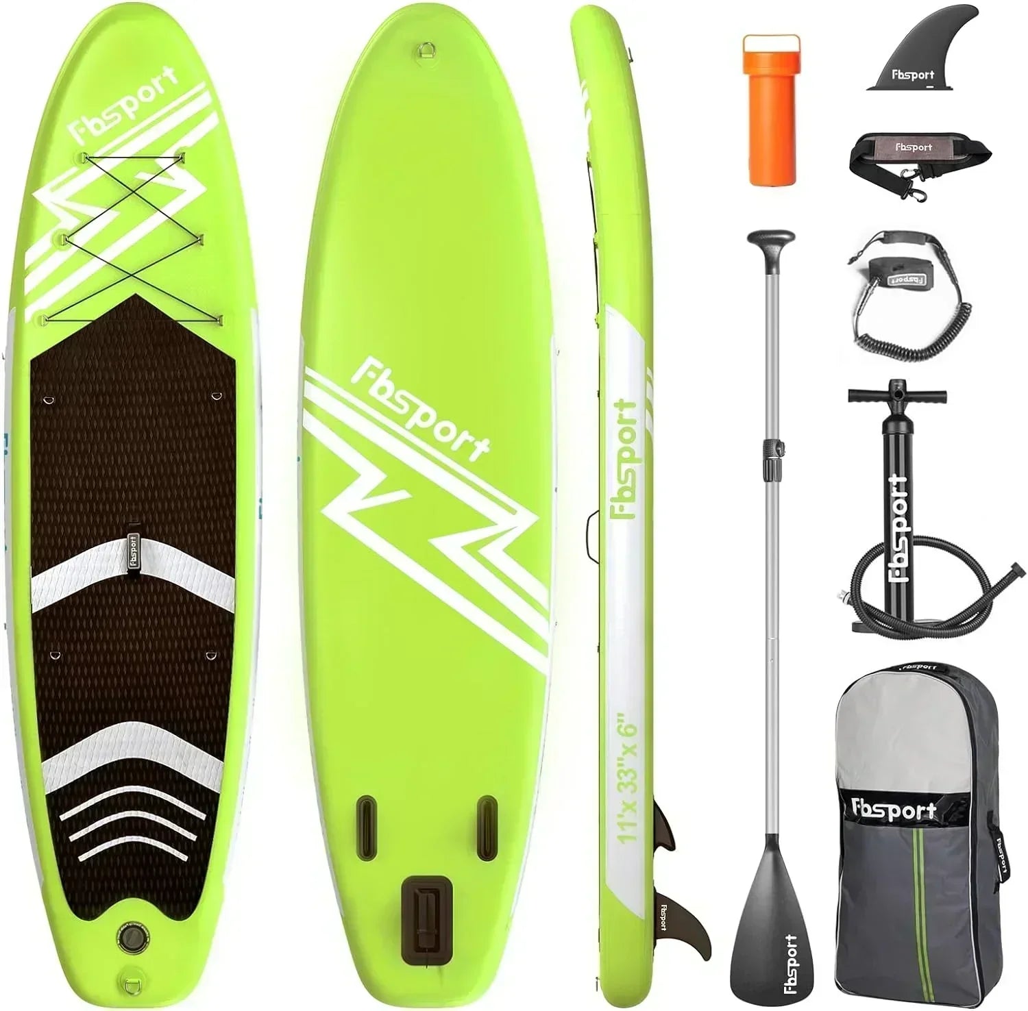 FBSPORT 11' Premium Stand Up Paddle Board Yoga Board with Durable SUP Accessories Carry Bag