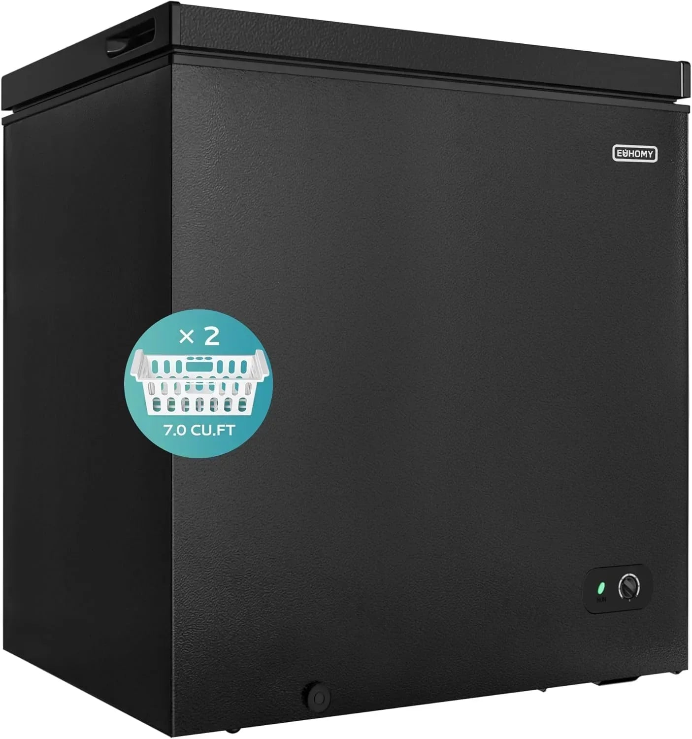 EUHOMY 3.5 Cu.Ft Chest Freezer with Removable Basket Small Deep Freezer Adjustable 7 Thermostat