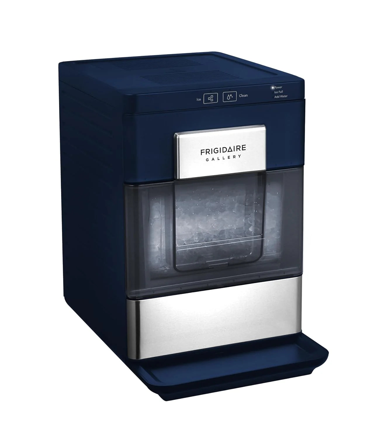 Frigidaire Gallery, 33 Lbs. Countertop Ice Maker, Nugget Shaped Ice, Stainless Steel Trim (Black)