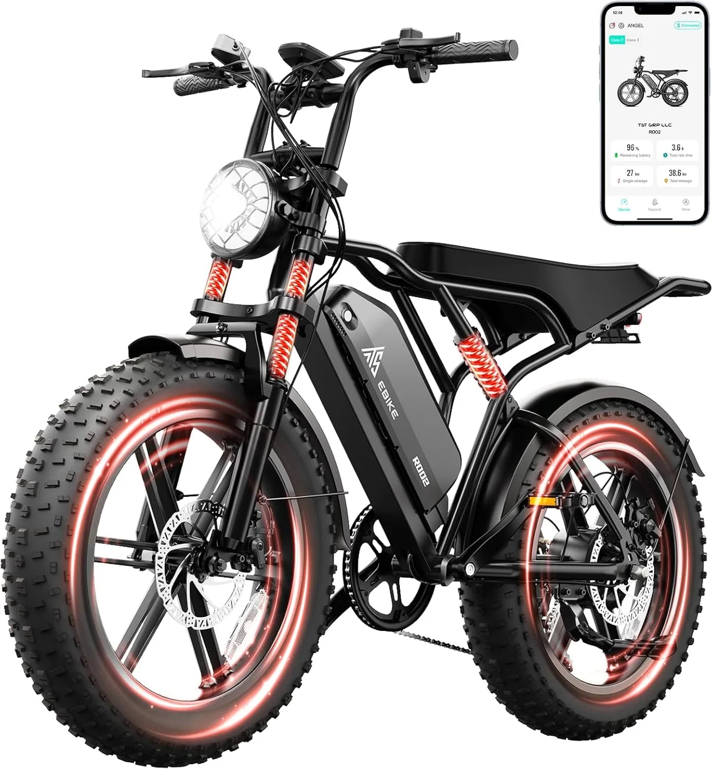 Electric Bike for Adults 1500W Peak 20 Fat Tire All-Terrain E-Bike 60/110 Miles 28 MPH Electric Dirt Bike