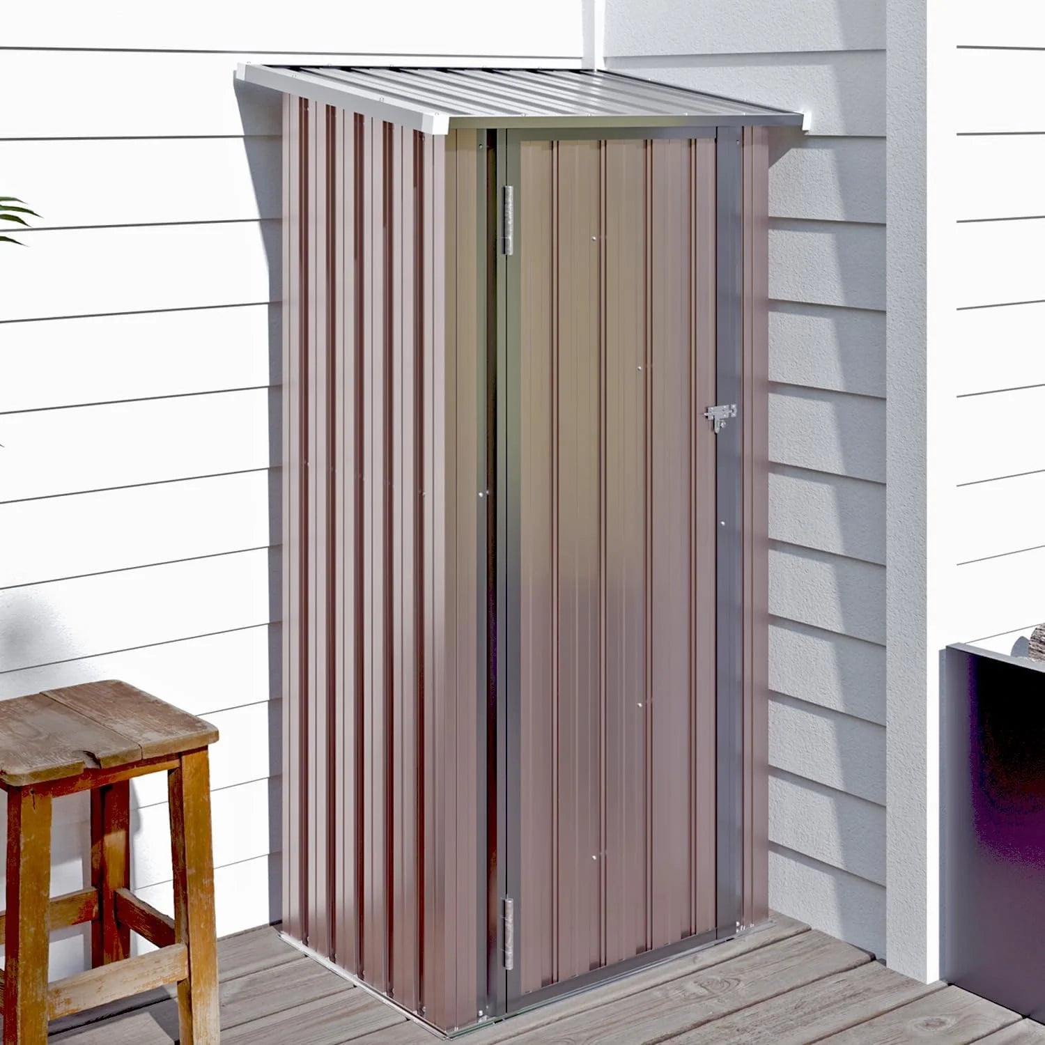 Aoxun 6.2x4ft Shed Outdoor Storage Shed with Lockable Door Metal Garden Tool Shed