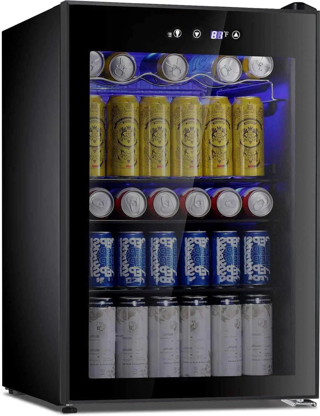 Antarctic Star Beverage Refrigerator Cooler 68 Can Mini Fridge with Glass Door for Beer Drinks Wine