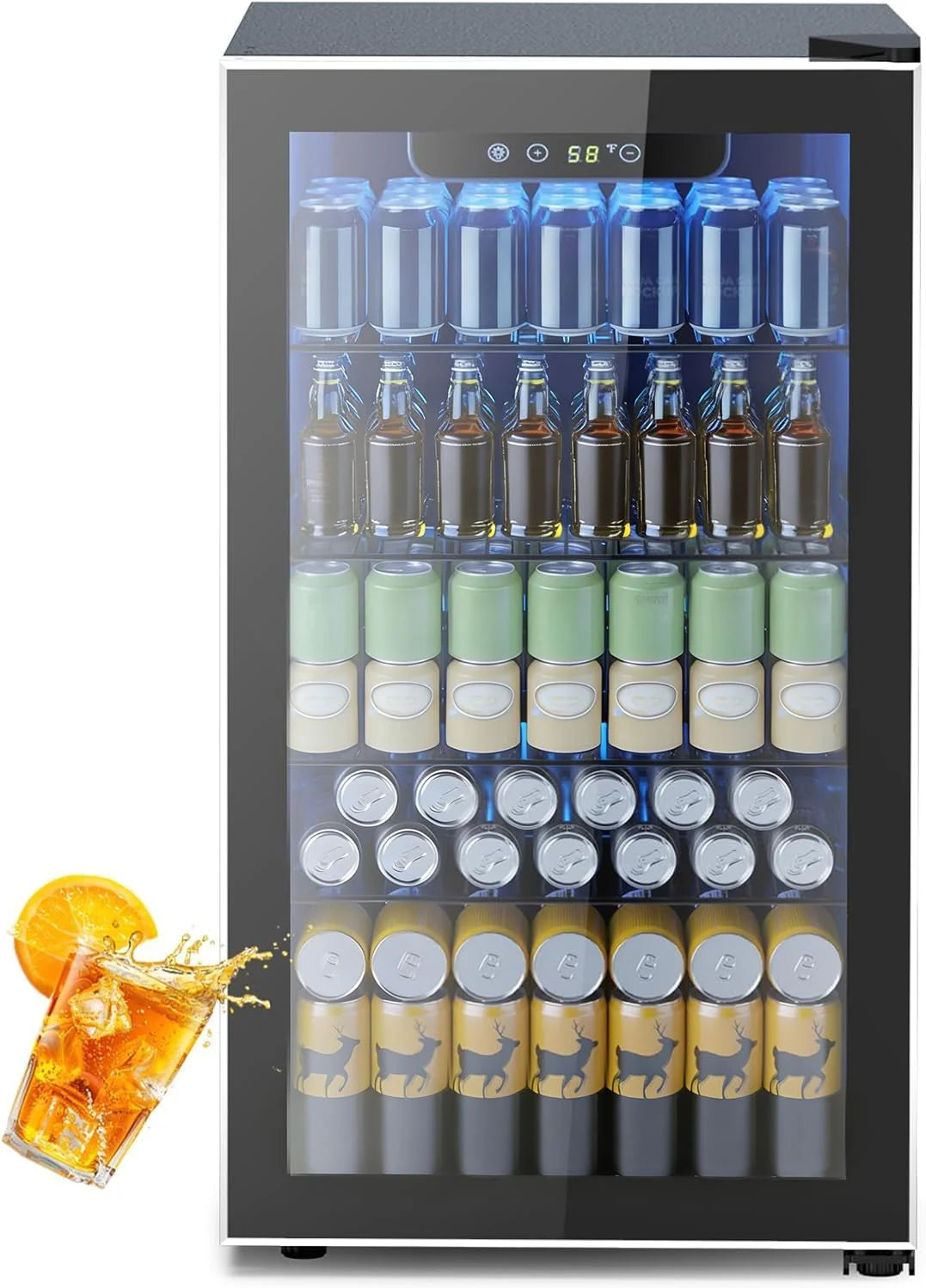 Electactic Mini Fridge 130 Can Beverage Refrigerator Cooler 3.2 Cu.Ft Drink Fridge
