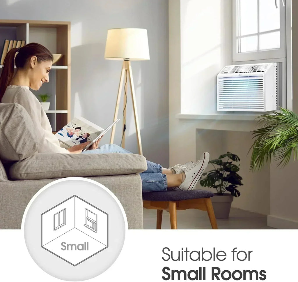 LG 5000 BTU Window Air Conditioners Easy Mechanical Control Ultra-Quiet Compact-size Cools Filter