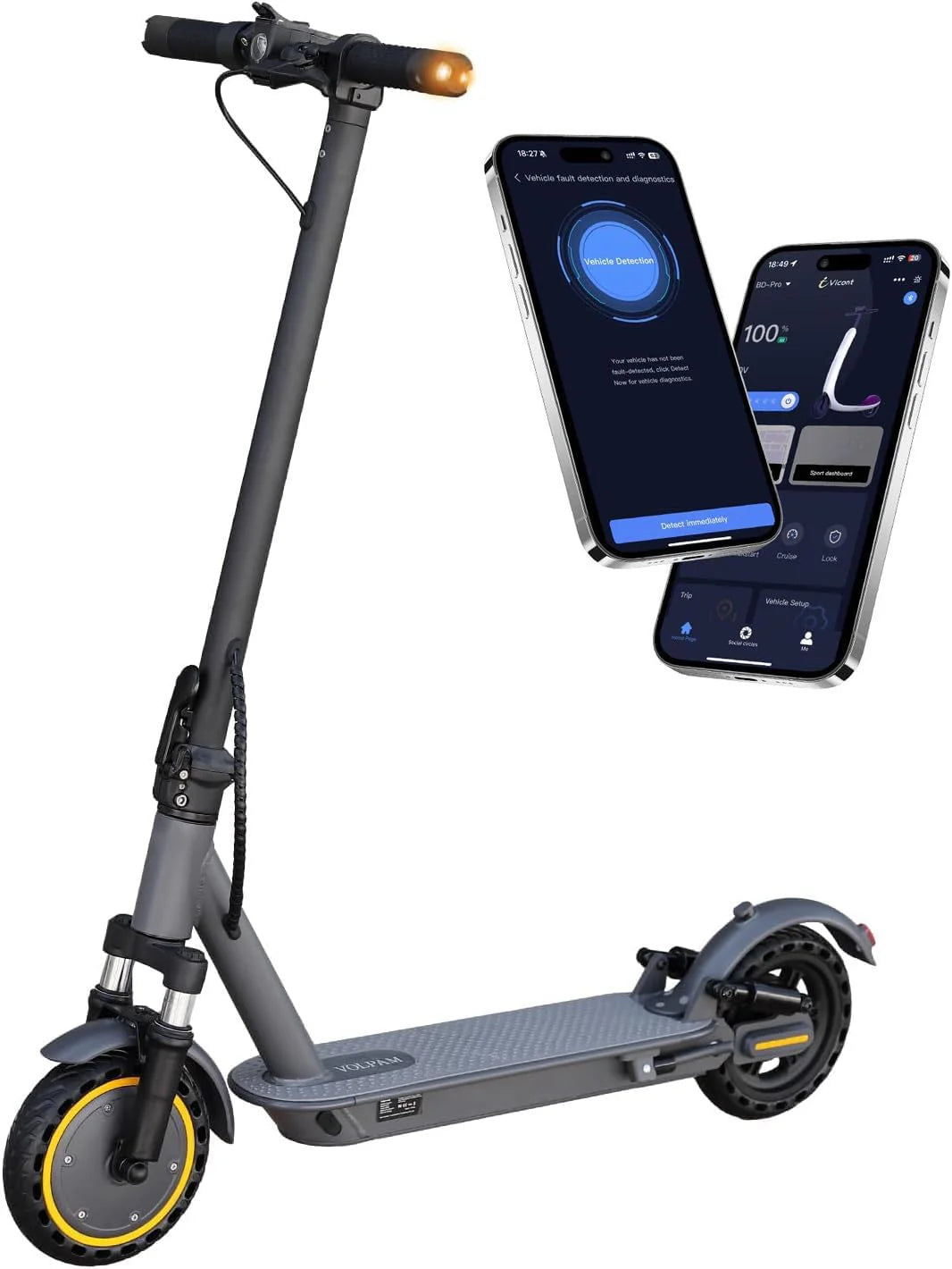 Electric Scooter, 350W/500W Powerful Motor, 8.5/10 Solid Tires, 19/22Mph, 28/21/12 Miles Range,Dual Braking