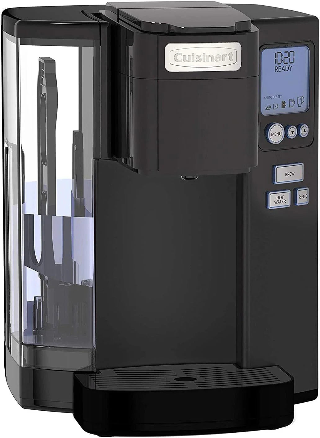 Cuisinart Coffee Maker, Single Serve 72-Ounce Reservoir Pod Coffee Machine, Programmable Brewing & Hot Water Dispenser, 3 Cup-Size Settings, Stainless Steel, SS-10P1, Silver