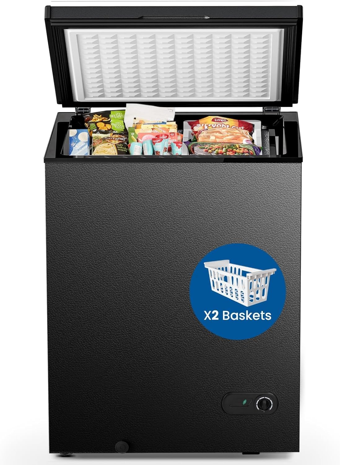 Chest Freezer 3.5 Cubic Feet Compact Freezer Free Standing Top open Door Deep Freezer
