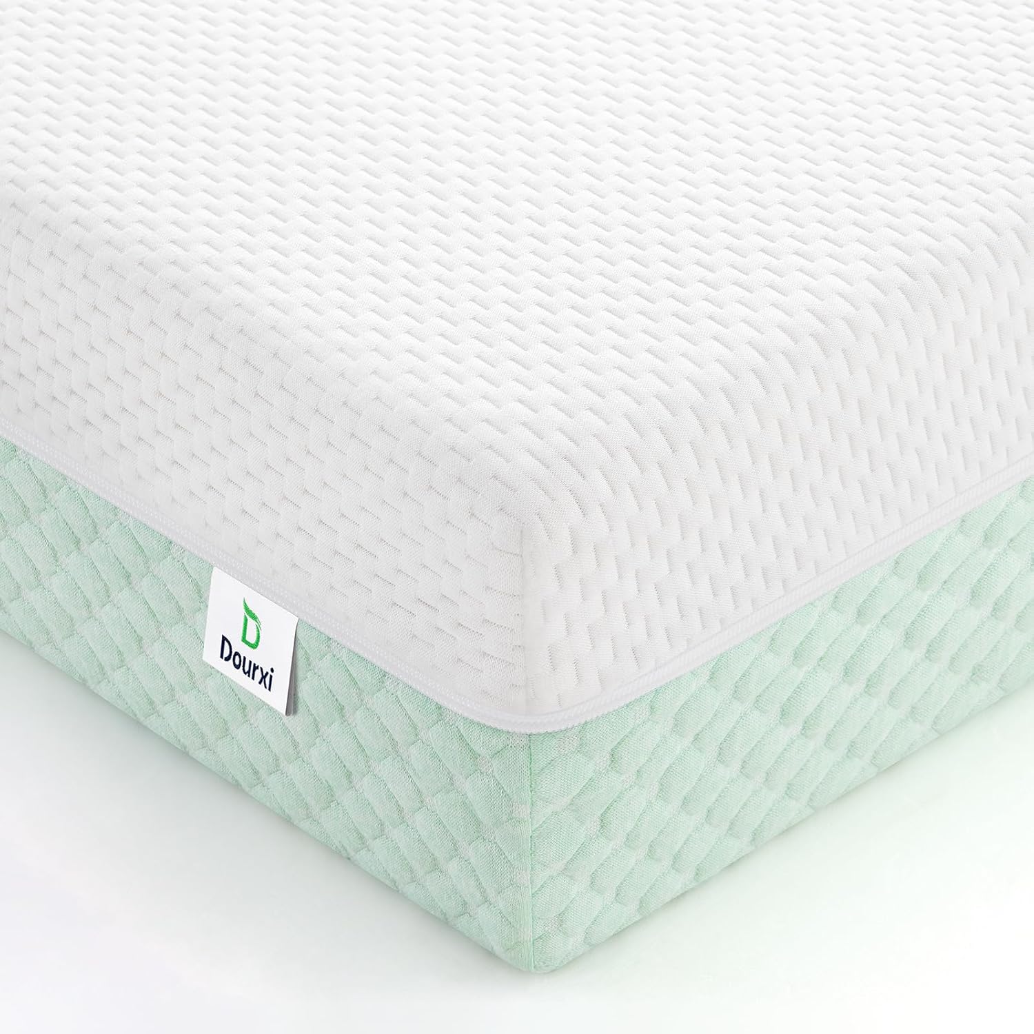 Crib Mattress, Dual Sided Comfort Memory Foam Toddler Bed Mattress, Triple-Layer Breathable Premium Baby Mattress for Infant and Toddler w/Removable Outer Cover - White&Grey