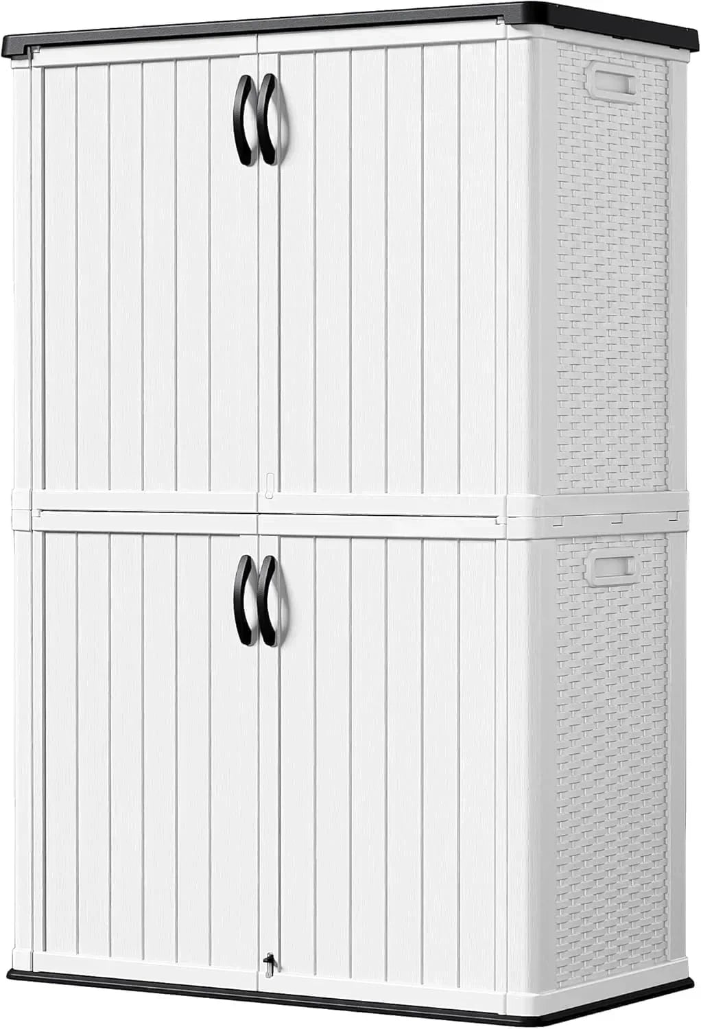Devoko Outdoor Storage Cabinet 26 Cu Ft with Lockable Doors Horizontal Storage Shed Waterproof
