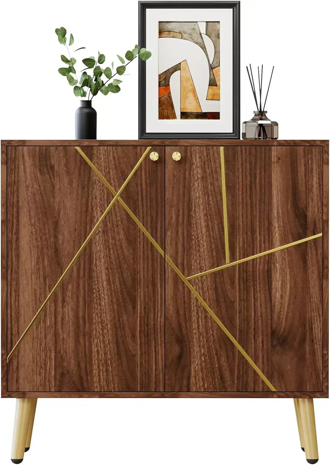 Free Standing Cabinet Black Wood for Living Room Bedroom Dining Room Hallway