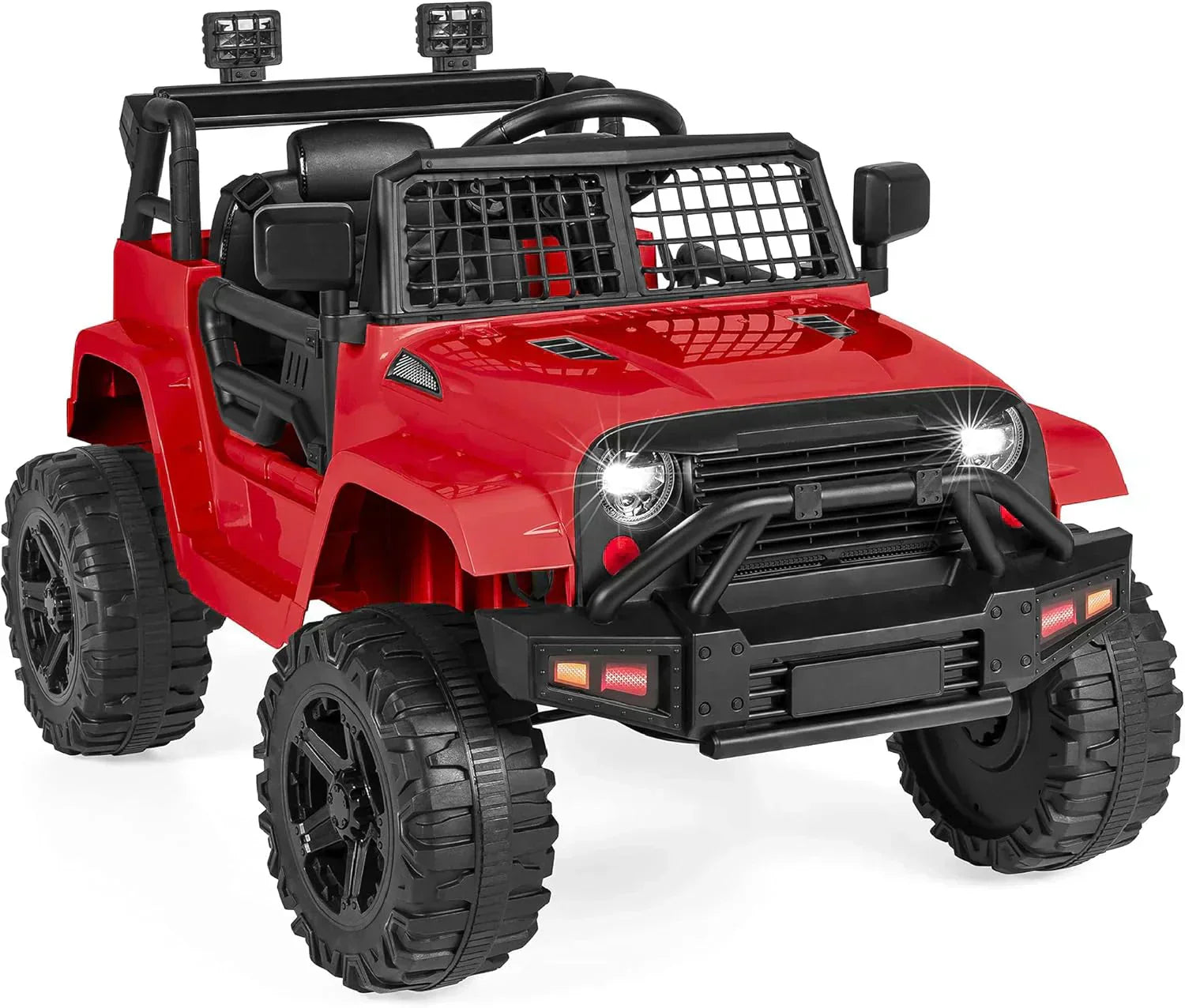 Best Choice Products 12V Kids Ride-On Truck Car with Spring Suspension and LED Lights