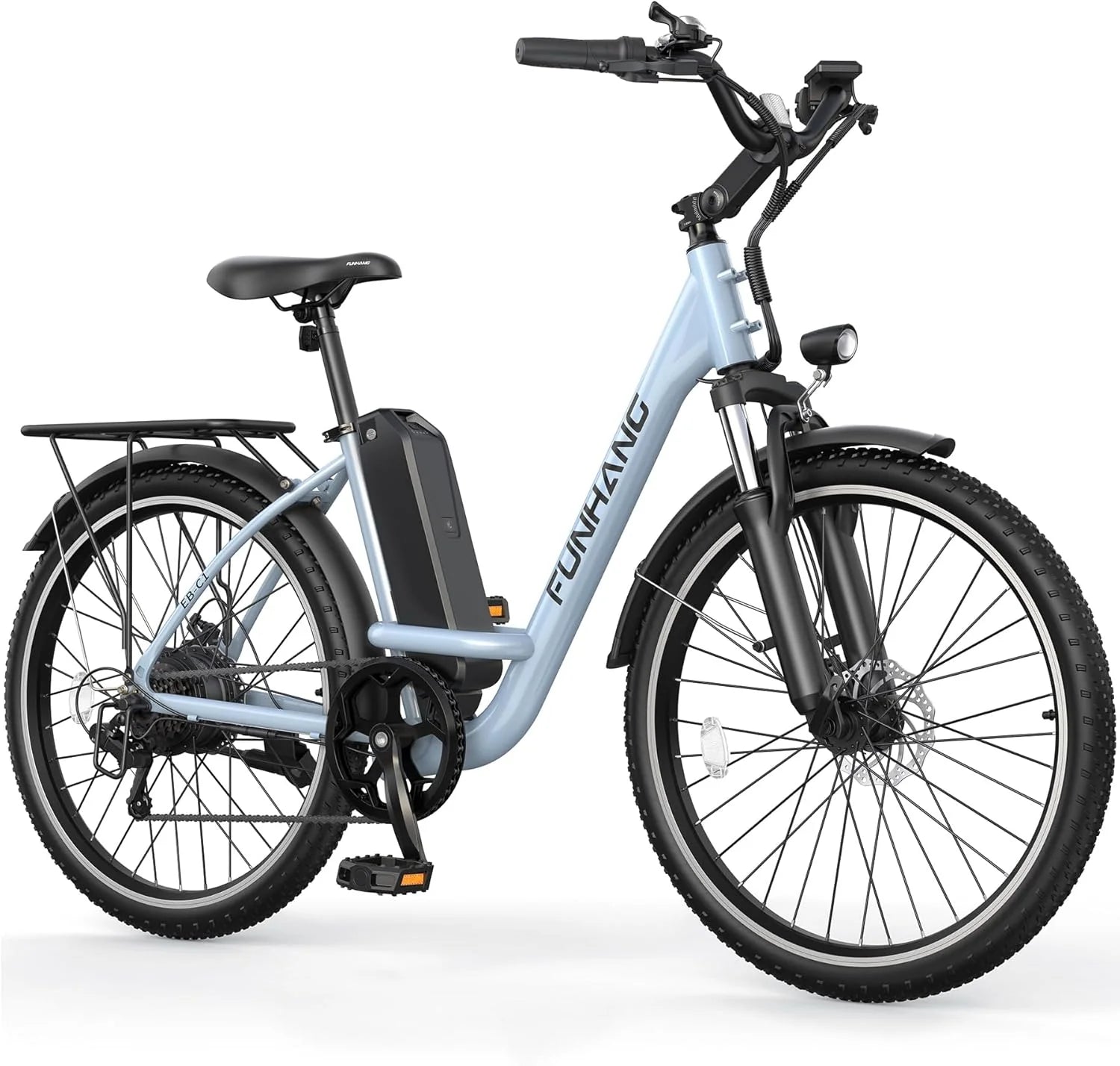 Funhang Electric Bike for Adults, 26 City Cruiser Ebike 21.7MPH 50 Miles Commuter Adult Electric Bicycles
