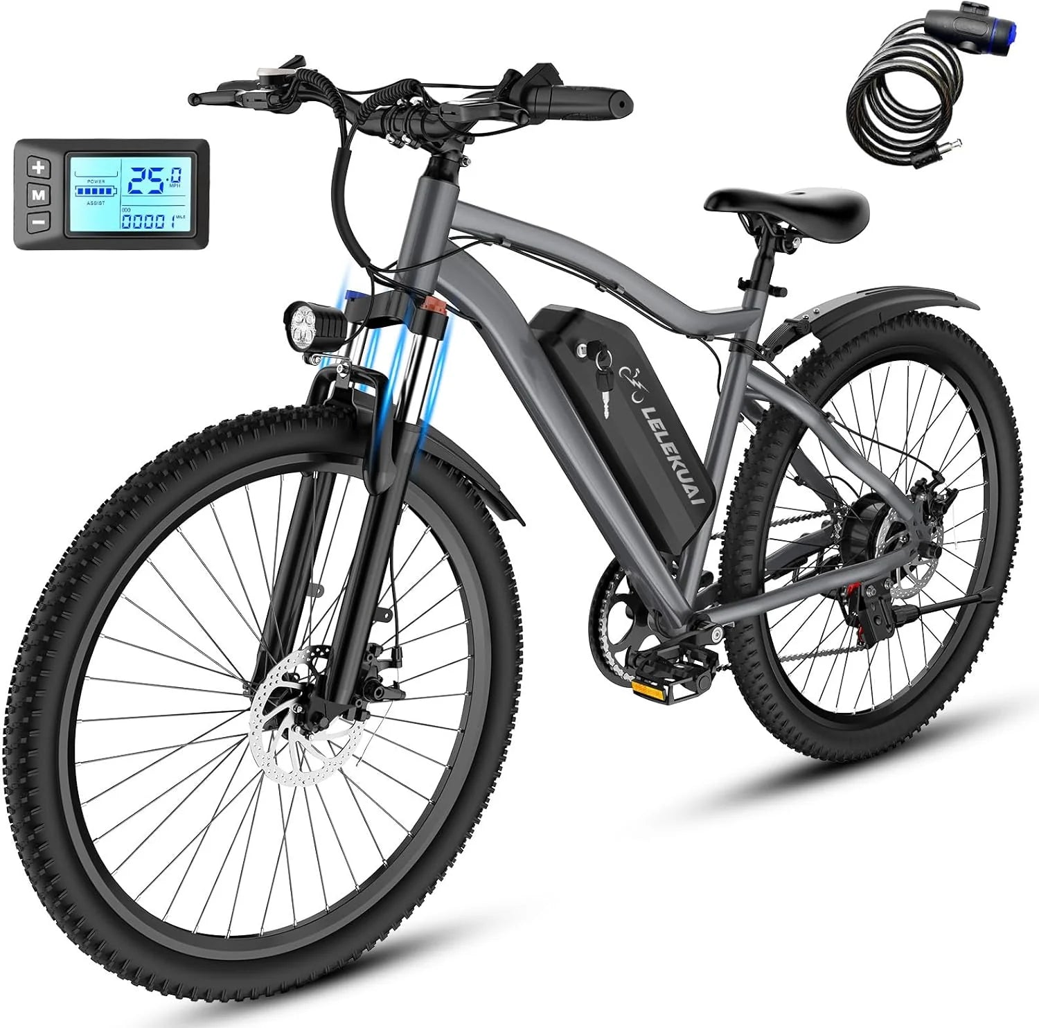 Electric Bike for Adults 26 Commuter Ebikes with 7-Speed Gears 25MPH Lightweight E Bike