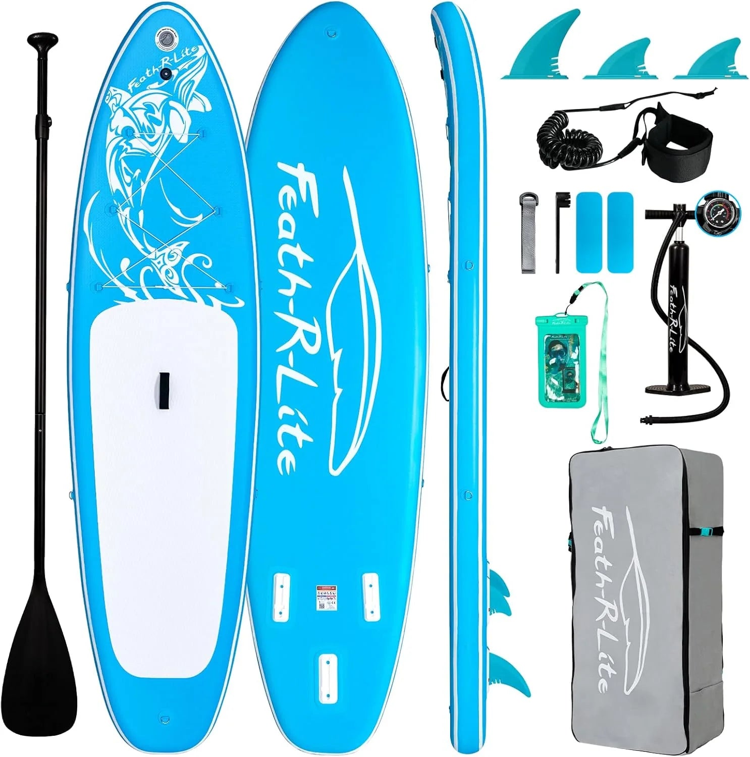 FEATH-R-LITE Inflatable Ultra-Light Stand Up Paddle Board for All Skill Levels