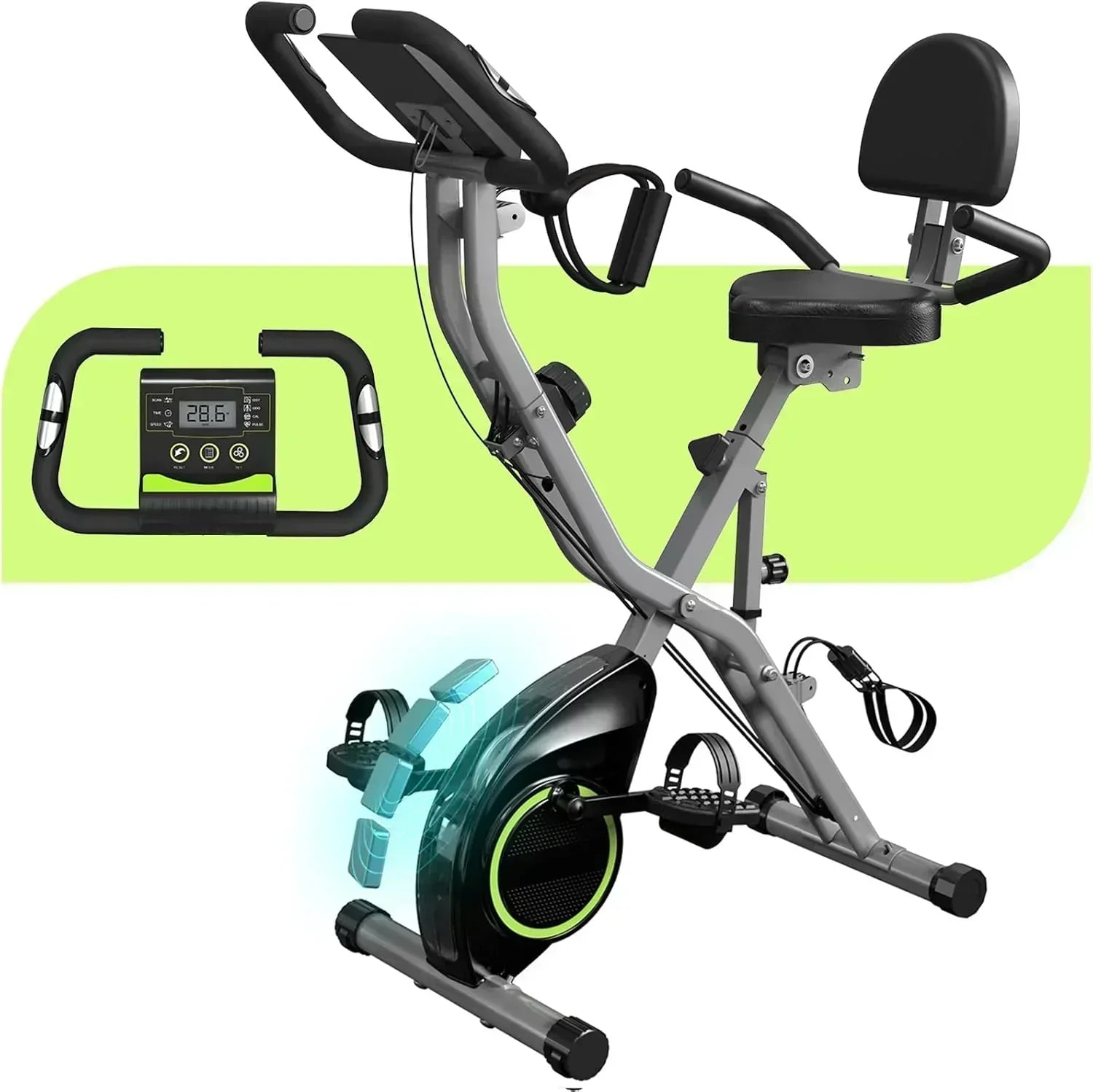 Foldable Exercise Bike Stationary Bikes  5 IN 1 Indoor Workout Cycling Bike Quiet Magnetic Resistance