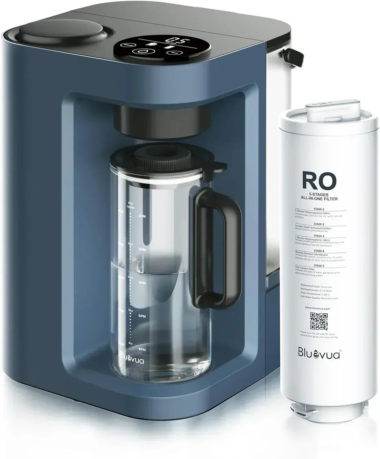 Bluevua RO100ROPOT-Lite(UV) reverse osmosis system countertop water purifier 7-stage purification