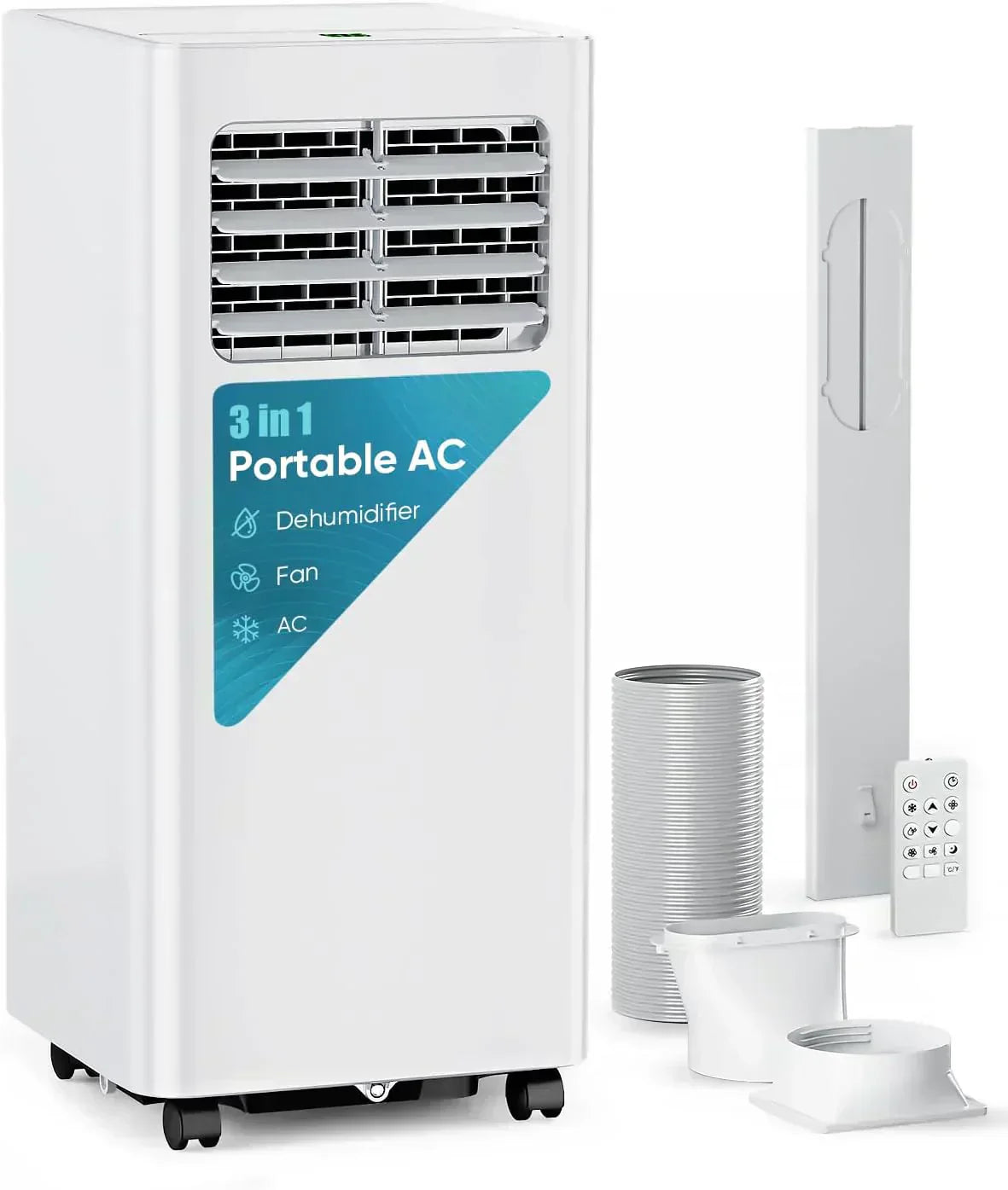8,000 BTU Portable Air Conditioner 3-in-1 AC Unit with Remote Control Ultra-Quiet Cooling for Rooms