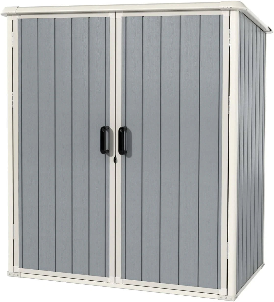 Aoxun Outdoor Storage Shed 5 x 3 ft. Resin Shed with Floor and Lockable Door