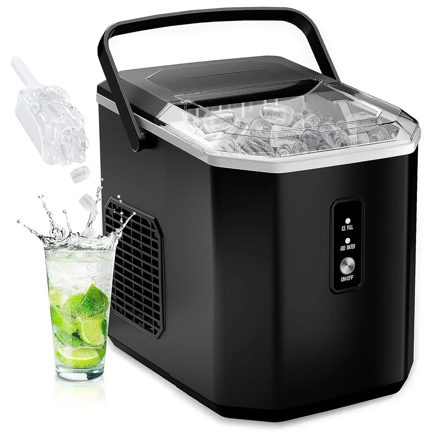 EUHOMY Nugget Ice Maker Countertop Ready in 8 Mins Self-Cleaning Portable Ice Makers Machine