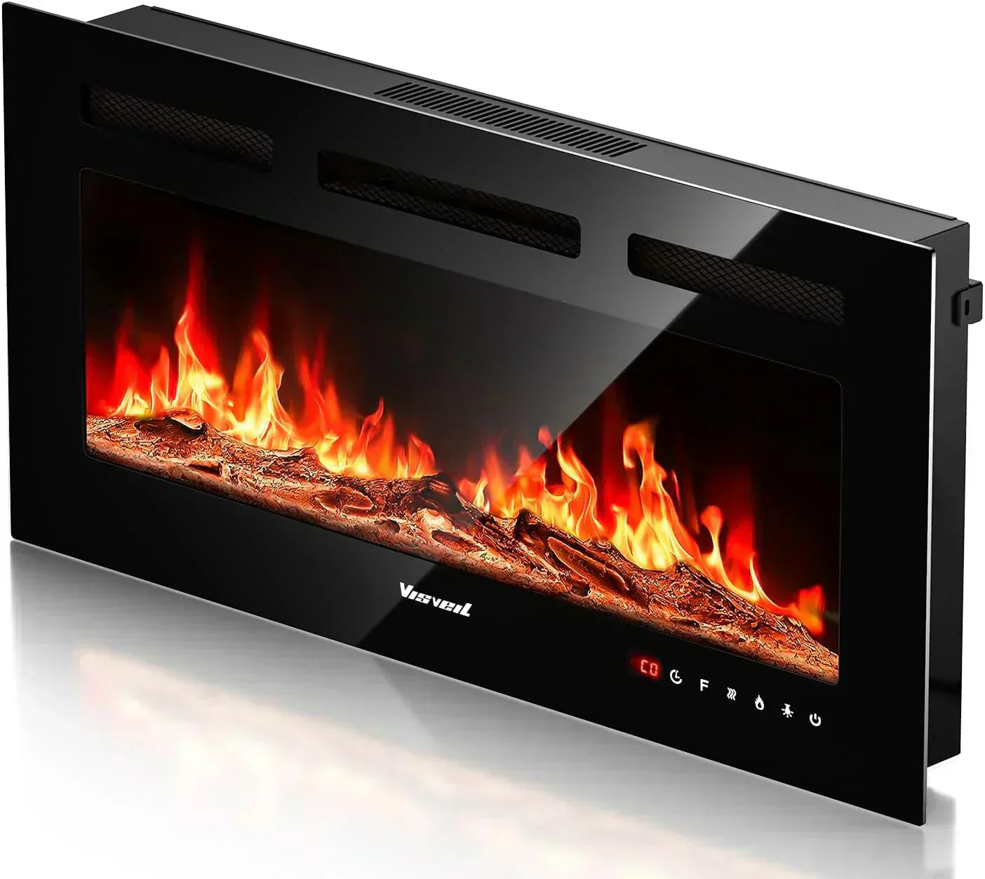 Electric Fireplace 60Inch Wall Mounted Electric Fireplace Heater with Timer Inserts TV Stand