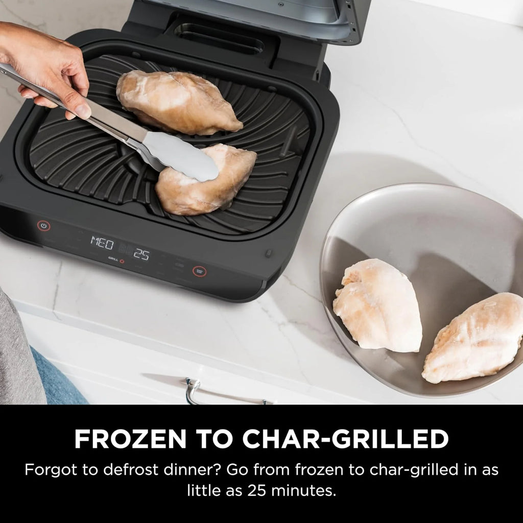 Ninja Foodi Smart XL 6-in-1 Indoor Grill with Air Fry, Bake, Roast, Broil, and Dehydrate, Smart Thermometer