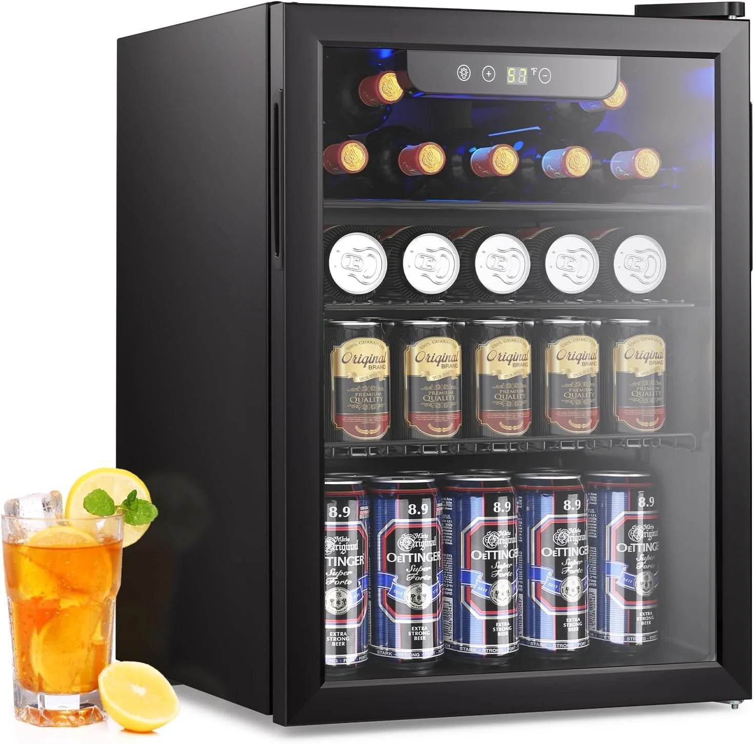 Electactic Mini Fridge 130 Can Beverage Refrigerator Cooler 3.2 Cu.Ft Drink Fridge