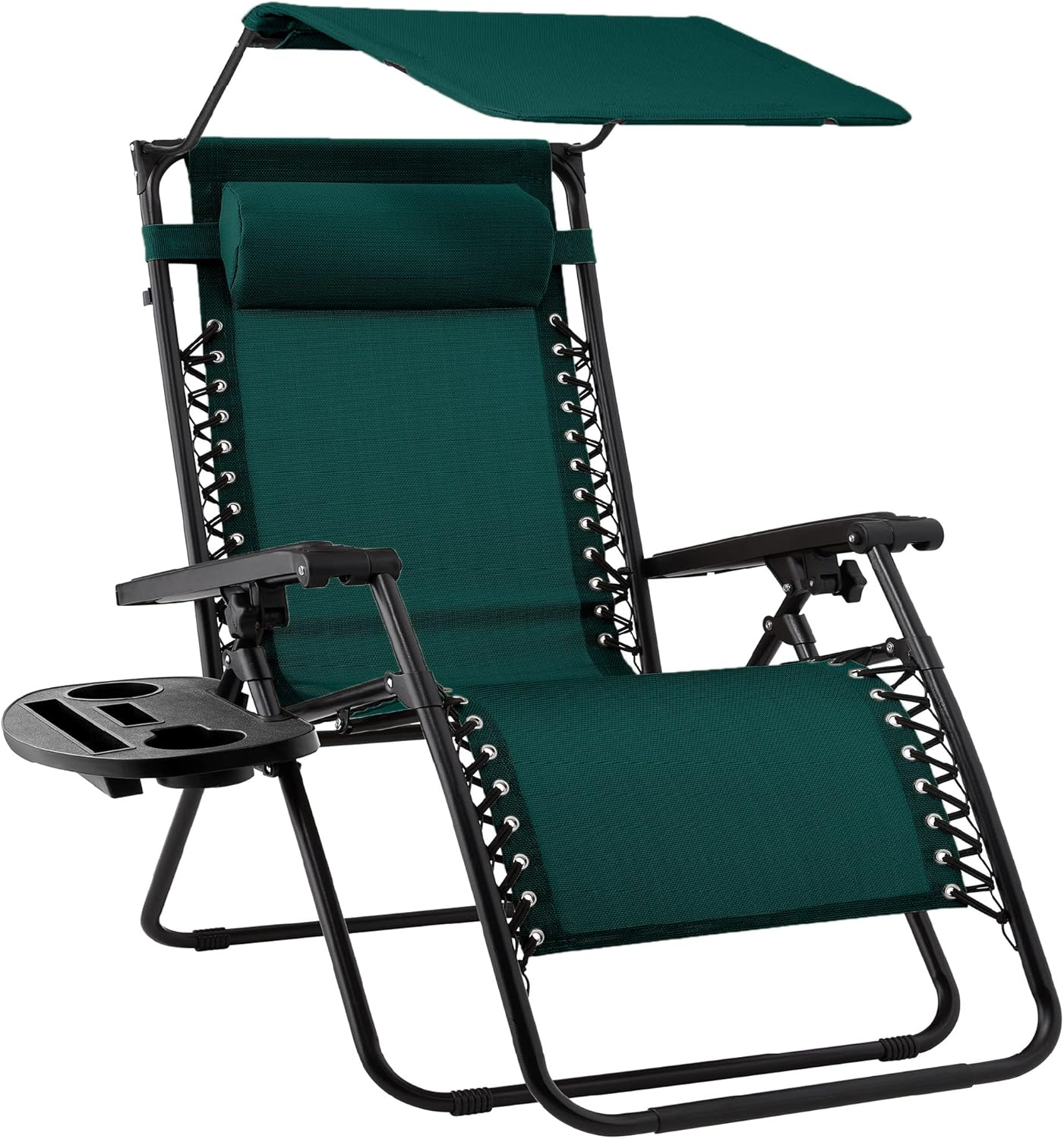 Best Choice Products Folding Zero Gravity Recliner Patio Lounge Chair Adjustable Canopy Shade