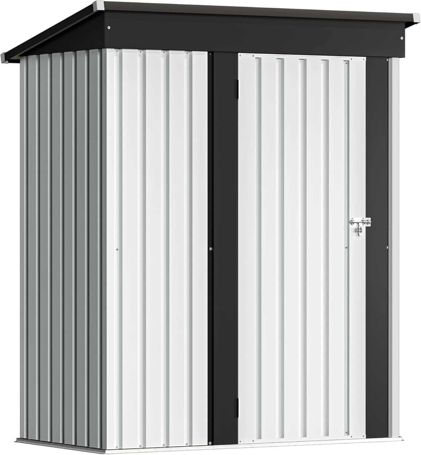 Devoko Outdoor Storage Shed 5 x 3 FT Lockable Metal Garden Steel Anti-Corrosion Storage House
