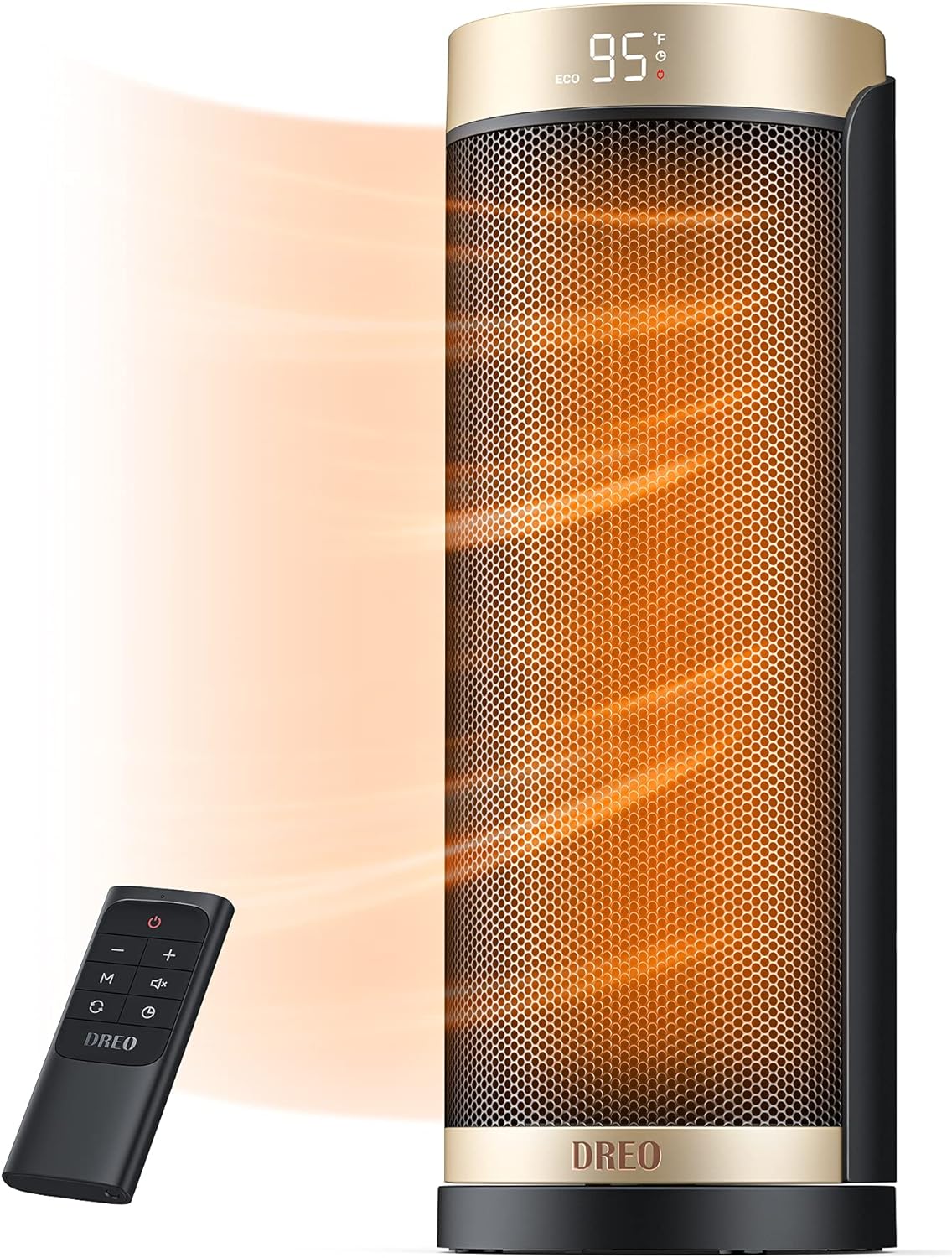 Dreo Space Heater, 1500W Electric Heaters for Indoor Use with Thermostat, 70�� Oscillation, 8 Safety Protections, 5 Modes, Remote, 12H Timer, Quiet Portable Heater for Office, Bedroom, Large Room