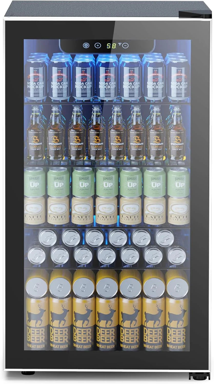 Electactic Mini Fridge 130 Can Beverage Refrigerator Cooler 3.2 Cu.Ft Drink Fridge