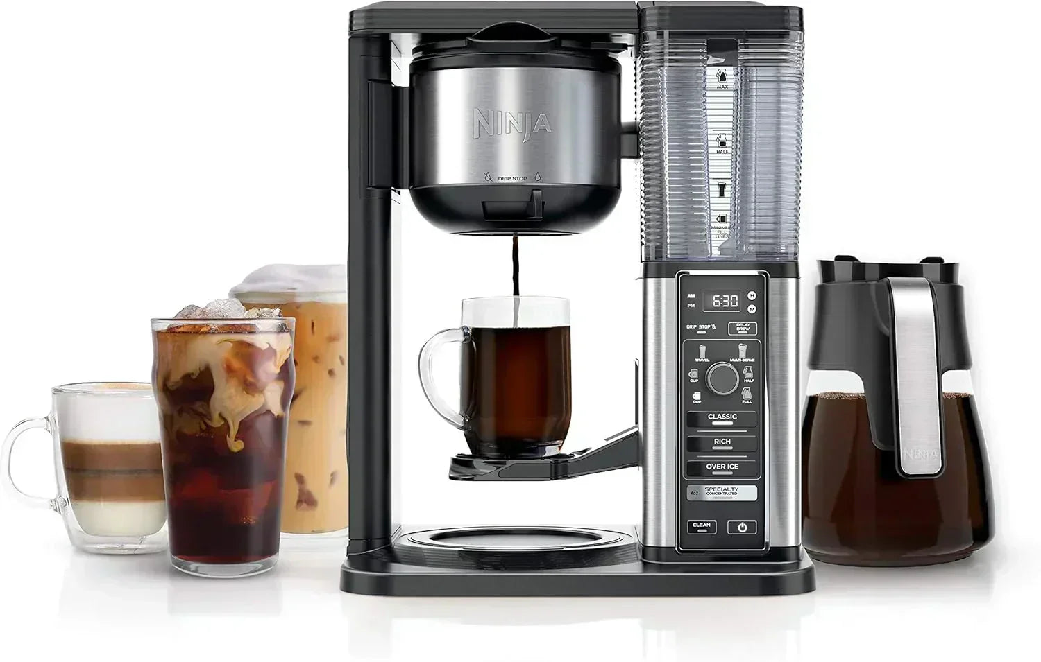 Extra Large Hot and Iced Coffee Maker with Fast Cold Brew 4 Brewing Methods 8 Sizes