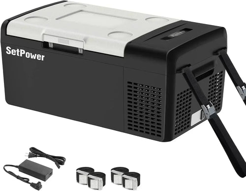 12V Refrigerator 21 Quart Portable Freezer 50 Hours Keep Cool Electric Cooler Car Refrigerator