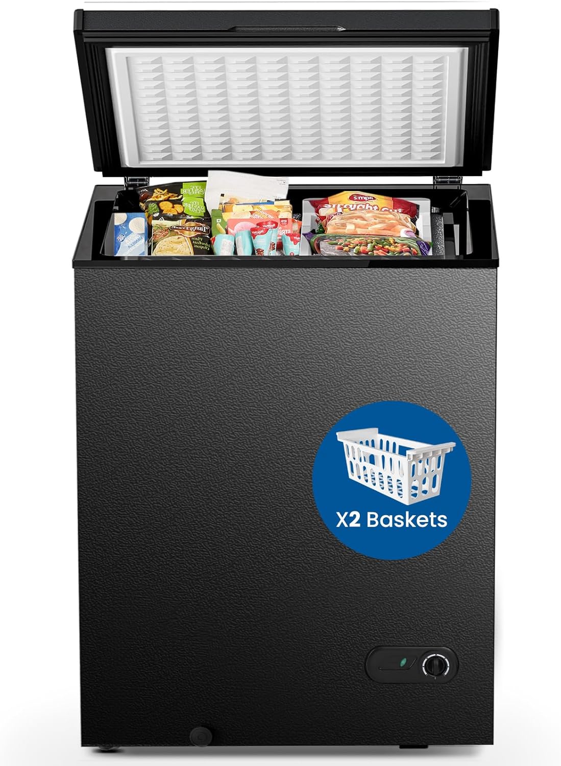 Chest Freezer 3.5 Cubic Feet Compact Freezer Free Standing Top open Door Deep Freezer