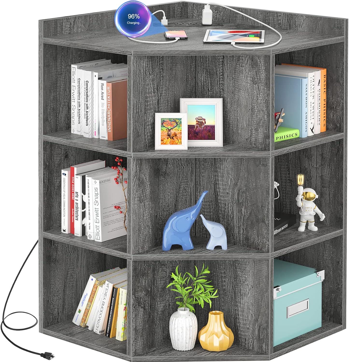 Aheaplus Corner Cabinet Corners Cube Toy Storage for Small Space