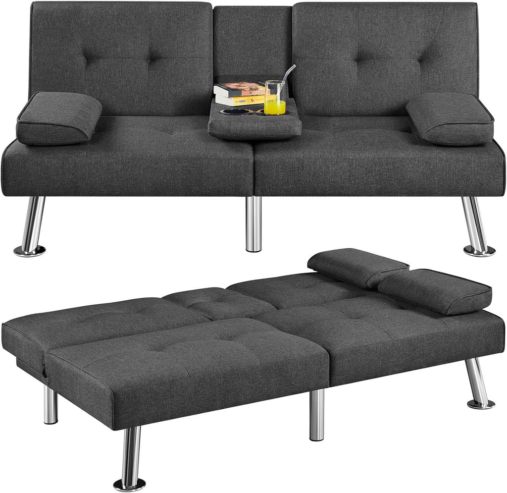 Convertible Sofa Bed Modern Imitation Leather Home Recliner Flip Double Sofa Folding Sofa Bed Guest Bed
