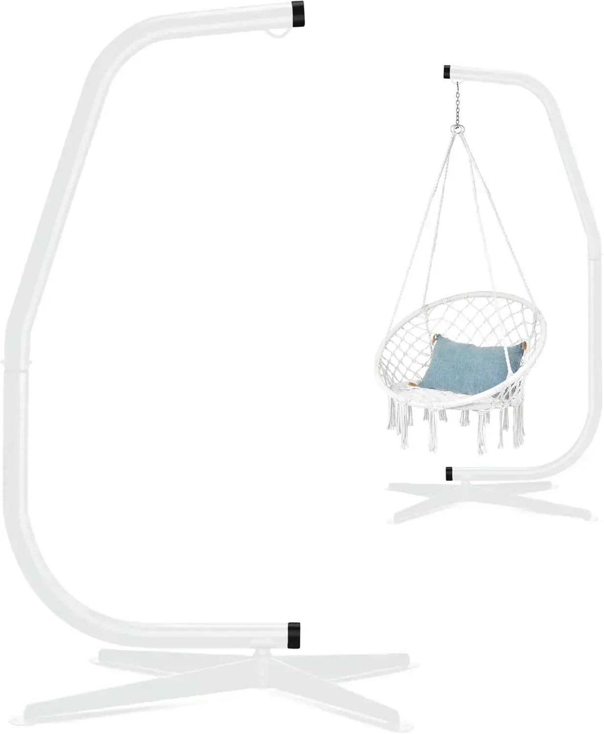 Best Choice Products Metal Hanging Hammock C-Stand for Chair Weather Resistant Finish